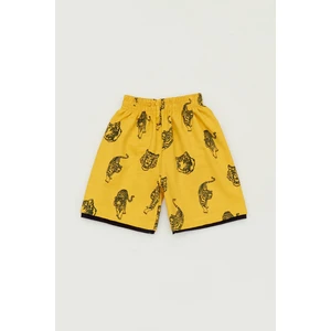 Kaplan Baskılı Beli Lastikli Erkek Çocuk Şort
