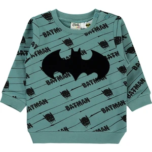 Batman Erkek Bebek Sweatshirt 6-18 Ay Pastel Yeşil