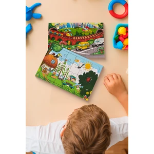 Hoby Games Okul Öncesi Başlangıç Yapboz Taşıtlar Ve Hayvanlar Alemi Ahşap Puzzle Set
