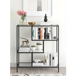 Tino Furniture Daniel Siyah Metal Cam Raflı Konsol Dresuar