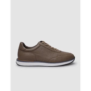 Deri Vizon Bağcıklı Erkek Sneaker