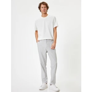 Keten Chino Pantolon Cep Detaylı