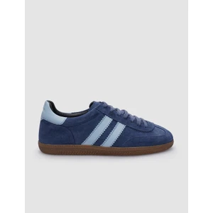 Mavi Süet Bağcıklı Kadın Sneaker