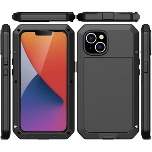 Iphone 14 Için Kılıf Alüminyum Alaşım Metal Kasa Toz Geçirmez Ağır 360 Tam (Yurt Dışından)