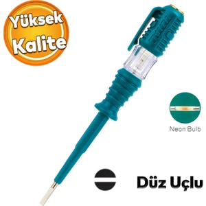 Total Kontrol Kalemi 140 mm Elektrik Priz Faz Voltaj Kontrol Tornavidası Düz Uçlu THT291408