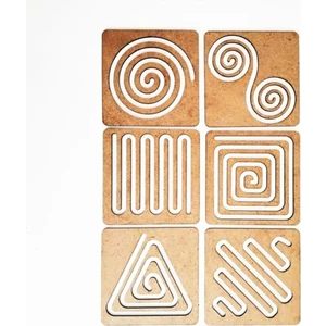 Eğitici Hobi Özel Eğitim Materyali Çizgi Çizme Etkinlik Çalışması Seti 6lı Set, 3D Ahşap Boyama