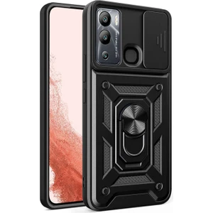 Techno Guru Infinix Hot 20I Kamera Koruma Sürgülü ve Tam Koruma Sağlayan Sert Puma Silikon Kılıf