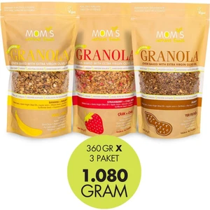 Mom's Natural Foods 3'lü granola Muz360G / Çilek360G / YerF. 360G