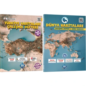 Kr Akademi Yayınları Coğrafyanın Kodları Türkiye ve Dünya Haritaları Çalışma Defteri ve Soru Bankası Seti (Tüm Sınavlar Için)