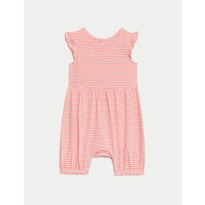 Marks & Spencer Saf Pamuklu Çizgili Tulum (0-3 Yaş)