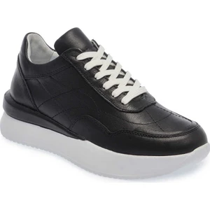 Siyah Hakiki Deri Kadın Sneaker - K24I1AY67314-A23