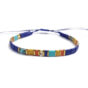 Funny Takı Altın Rengi Hematit Doğaltaşlı Çok Renkli Miyuki Tila Bileklik