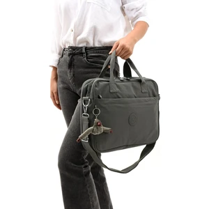 Unisex Klinkır Suya Dayanıklı Laptop Bölmeli Çapraz Askılı Koyu Gri Renkli Evrak ve Laptop Çantası
