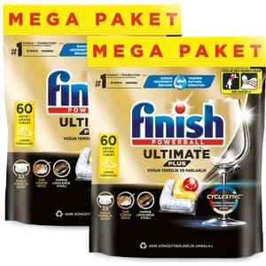 Ultimate Plus Hepsi Bir Arada 120 Kapsül Limon Bulaşık Makinesi Deterjanı Tableti ( 60 x 2)