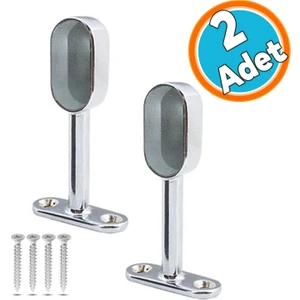 Askı Flanşı Krom Oval Kapalı Dolap Elbise Askı Aparatı (2 Adet)