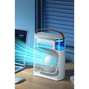 Yeni Işıklı 600ML 5 Spreyli Vantilatör Buzlu Buharlı Mini Klima Mini Fan