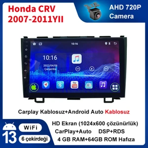 Honda Crv 2007-2011YIL  9'inç Araba Android Multimedya Carplay Navigasyon Cihazı