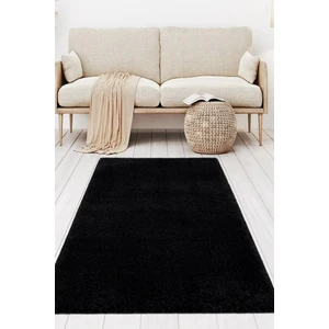 Frt Siyah Dekoratif Peluş Puffy Kaymaz Taban Salon Mutfak Çocuk Odası Koridor Halısı