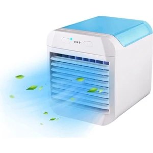 Six One Mini Hava Soğutucu Fan Taşınabilir Klima Sessiz USB Hava Soğutucu 7 Renkli LED Işık ile Kişisel Klima - Mavi (Yurt Dışından)