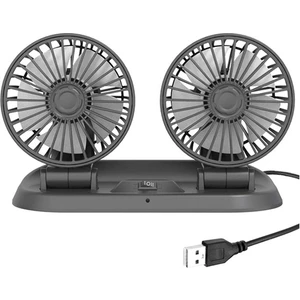 Six One Araba Fanı Kamyon Güçlü USB Arayüzü Çok Fonksiyonlu Çift Başlı Elektrikli Fan (Yurt Dışından)