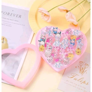 Hello Kitty My Melody Kuromi Pompompurin Cinnamoroll Ayarlanabilir Çocuk Yüzük (Adet Fiyatı)