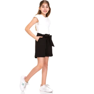 Beli Lastikli Kuşaklı Kız Çocuk Şort
