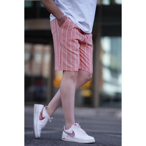 Turuncu Rahat Kesim Erkek Keten Kapri Şort 6543