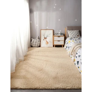 Frt Home Frt Bej Dekoratif Peluş Puffy Kaymaz Taban Salon Mutfak Çocuk Odası Koridor Halısı