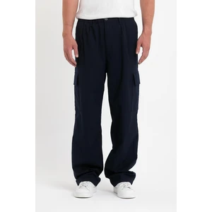 Erkek Palazzochic Yüksek Bel Bol Kargo Cepli Baggy Pantolon  Lacivert