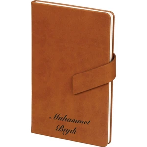 Isme Kişiye Özel Mıknatıslı Termo Deri Çizgili Defter