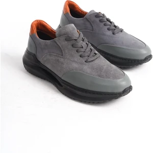 Hakiki Deri MBKRY301-GR Erkek Gri Sneaker & Spor Ayakkabı