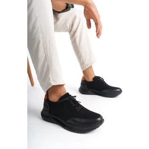 Hakiki Deri MBKRY301-S Erkek Siyah Sneaker & Spor Ayakkabı