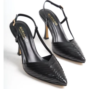 Mubiano Collection Kadın Topuklu Deri Stiletto & Ayakkabı Siyah -Mcbrg5738-S