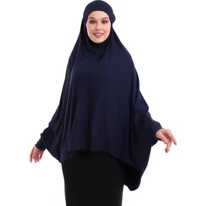 İhvan Online Lacivert Hazır Pratik Sultanbaş Tesettür Kollu Penye Sufle Eşarp Hijab