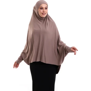 İhvan Online Kahverengi Hazır Pratik Sultanbaş Tesettür Kollu Penye Sufle Eşarp Hijab