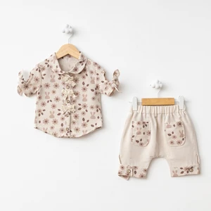 For My Baby Baby Fou Çicek Baskı Gömlek Şort Takım