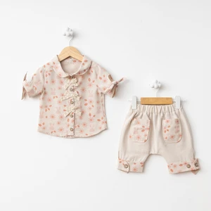 For My Baby Baby Fou Çicek Baskı Gömlek Şort Takım