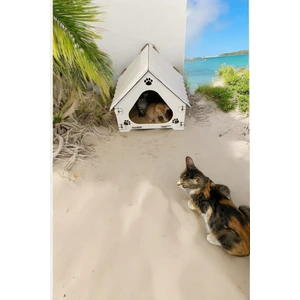 Ahşap Demonte Kedi Evi Evcil Hayvan Yuvası