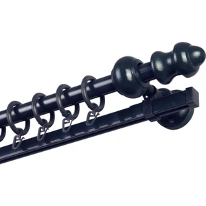 Raylı Ahşap Klasik Rustik Perde Askısı (Alüminyum Boru) Halka ve Klips