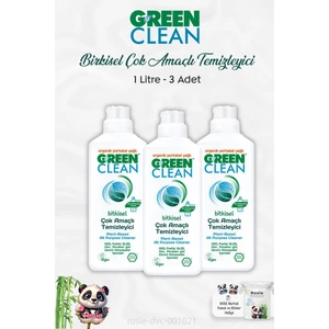 U Green Clean 3 Adet Green Clean Bitkisel Çok Amaçlı Temizleyici Portakal Yağlı 1 Lt ve Rosıe