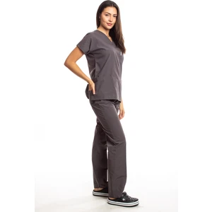 Simirna Üniforma Cerrahi Doktor Scrubs Hemşire Forması Füme Takım