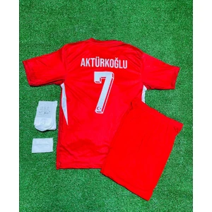 Türkiye Euro 2024 Kerem Aktürkoğlu Çocuk Forması 4'lü Set (Red)