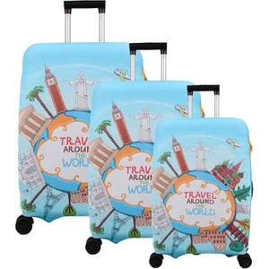 Travel Büyük Orta Kabin Boy Için 3 Lü Valiz Kılıfı