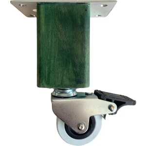 DS Yapı Kale Ahşap Tekerli Ayak Mobilya Masa ve Dolap Tekerli Ayağı Frenli (12 cm - 15 cm) (Kayın / Gürgen)