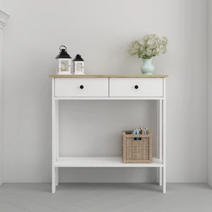 Mandosi Mobilya Çift Çekmeceli Plus Beyaz Meşe Dresuar