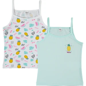 Civil Girls Kız Çocuk 2'li Atlet Set 2-10 Yaş Yeşil