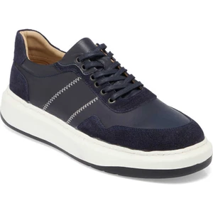 Lacivert Hakiki Deri Erkek Sneaker - E24I1AY56826-W32