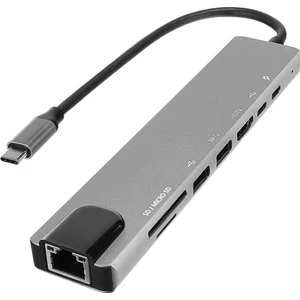 HY-USBC82 4K@30Hz Gri Metal 2xusb3.0 1xusb2.0 100MBPS Pd, Typec Data, Sd/tf Kart Okuyucu Type