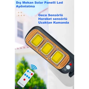 Solar Panel LED Dış Mekan Aydınlatma  Su Geçirmez Duvar Lambası Uzaktan Kumanda LED Hareket Sensörü Bahçe Işık Sokak Lambası