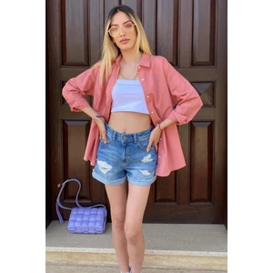 Mad Girls Pudra Oversize Gömlek MG1369